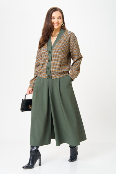 Бомбер, юбка Aira Style 24131-1 зеленый - фото 2