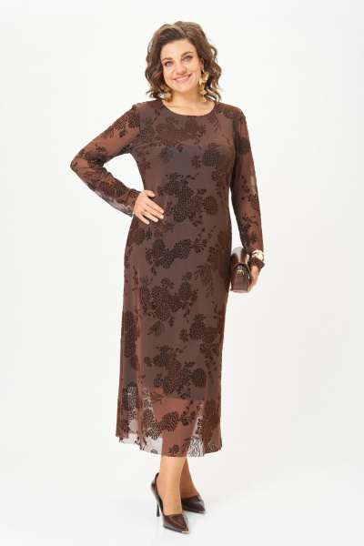 Платье Aira Style 24430 коричневый - фото 8