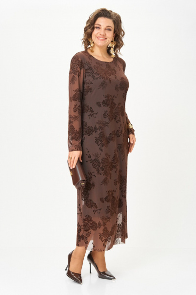 Платье Aira Style 24430 коричневый - фото 6