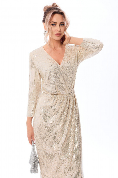 Платье Golden Valley 44202 бежевый - фото 4