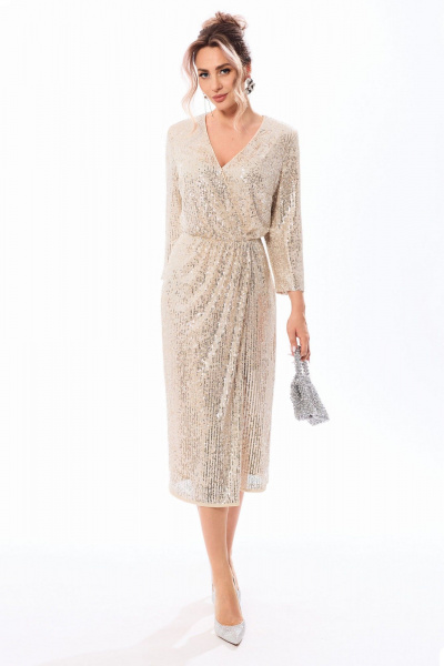 Платье Golden Valley 44202 бежевый - фото 1