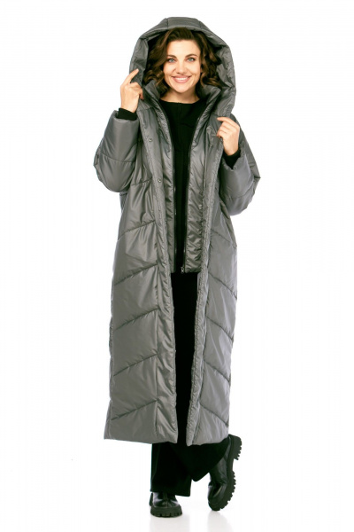 Пальто Диомант 2128 серый - фото 14