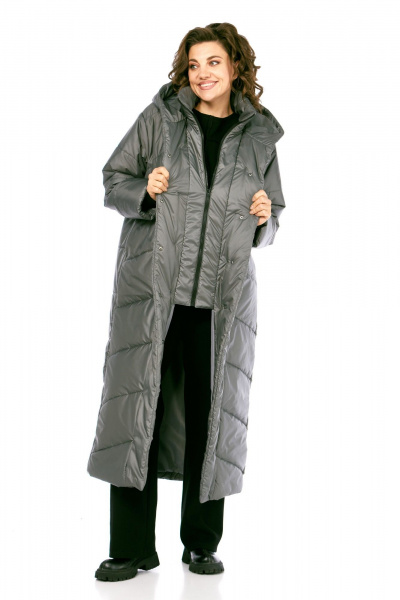 Пальто Диомант 2128 серый - фото 13