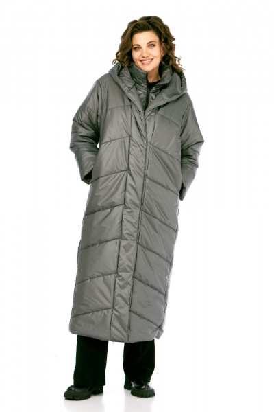 Пальто Диомант 2128 серый - фото 11