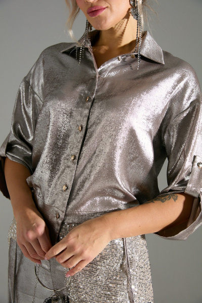 Блуза, брюки LM М98 бежевый_шиммер - фото 7