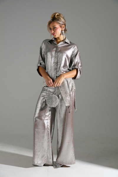 Блуза, брюки LM М98 бежевый_шиммер - фото 1