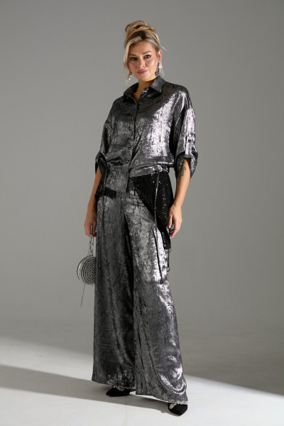 Блуза, брюки LM М98 серый_шиммер - фото 1