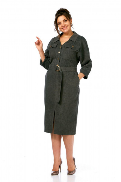 Платье Милора-стиль 1377 хаки - фото 1