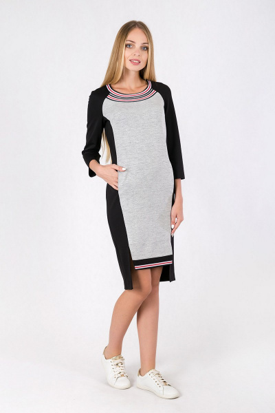 Платье Daloria 1447 серый-черный - фото 1