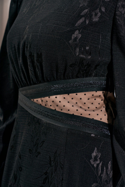 Платье с бусинками, сеткой и V-образным вырезом Lissana 4834 черный - фото 5