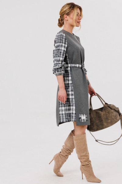 Платье Faufilure С1784 серый - фото 2