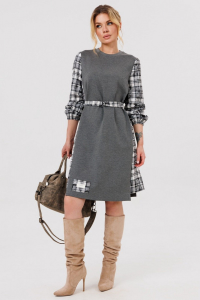 Платье Faufilure С1784 серый - фото 1