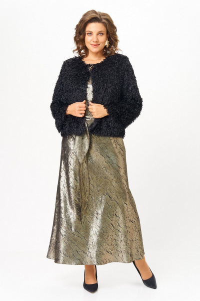 Жакет, платье Koketka i K 1332 золотой+черный - фото 14