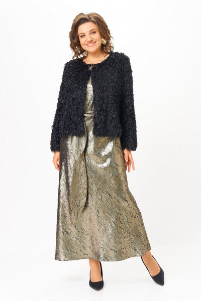 Жакет, платье Koketka i K 1332 золотой+черный - фото 13