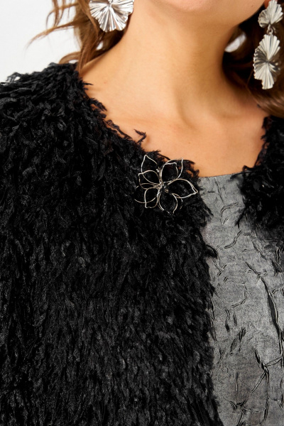 Жакет, платье Koketka i K 1332 серебристый+черный - фото 12