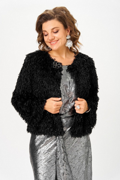 Жакет, платье Koketka i K 1332 серебристый+черный - фото 11