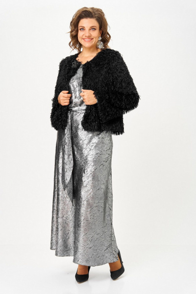 Жакет, платье Koketka i K 1332 серебристый+черный - фото 9