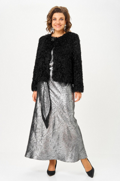 Жакет, платье Koketka i K 1332 серебристый+черный - фото 3