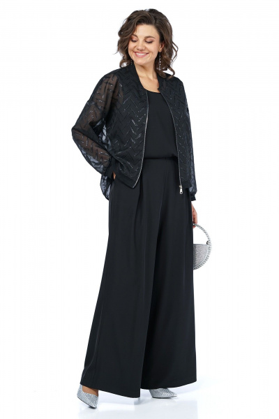Блуза, бомбер, брюки Alani Collection 2485 черный - фото 2