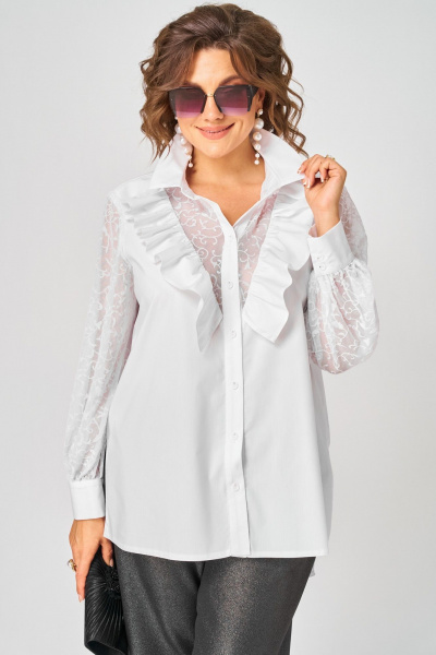 Блуза EVA GRANT 7174-1В белый - фото 13