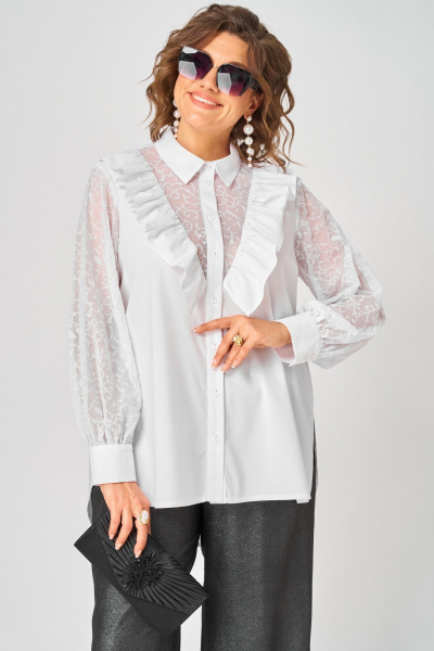 Блуза EVA GRANT 7174-1В белый - фото 11