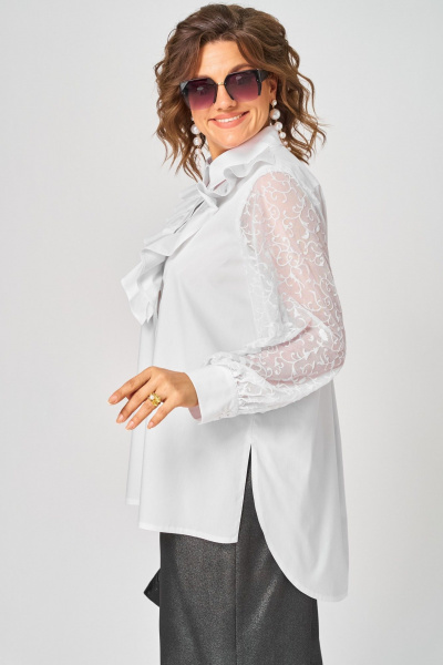 Блуза EVA GRANT 7174-1В белый - фото 9