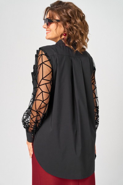 Блуза EVA GRANT 7174-1В черный - фото 12