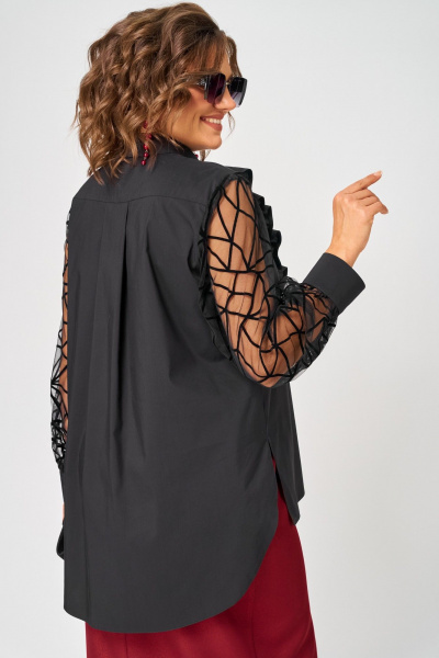Блуза EVA GRANT 7174-1В черный - фото 9
