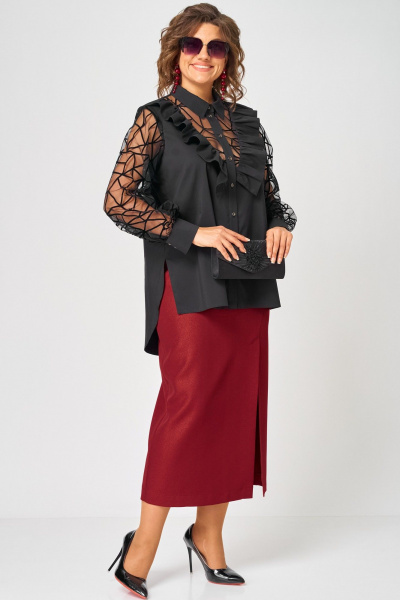 Блуза EVA GRANT 7174-1В черный - фото 3