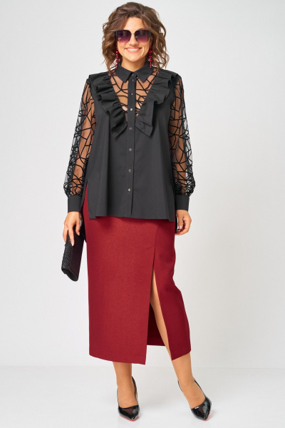 Блуза EVA GRANT 7174-1В черный - фото 2