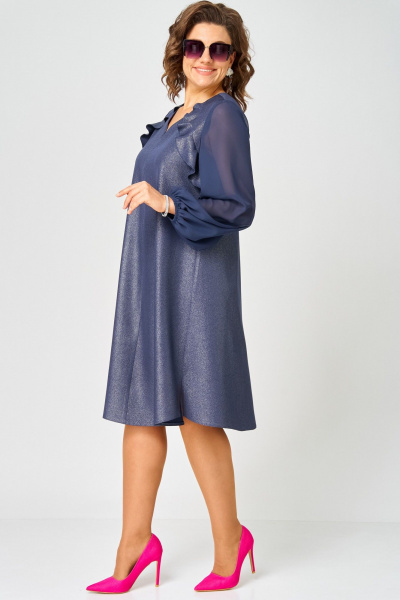 Платье EVA GRANT 7322А синий_баклажан - фото 7