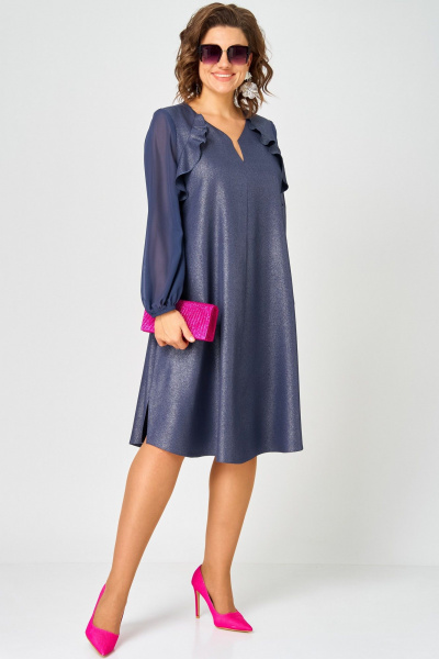 Платье EVA GRANT 7322А синий_баклажан - фото 4