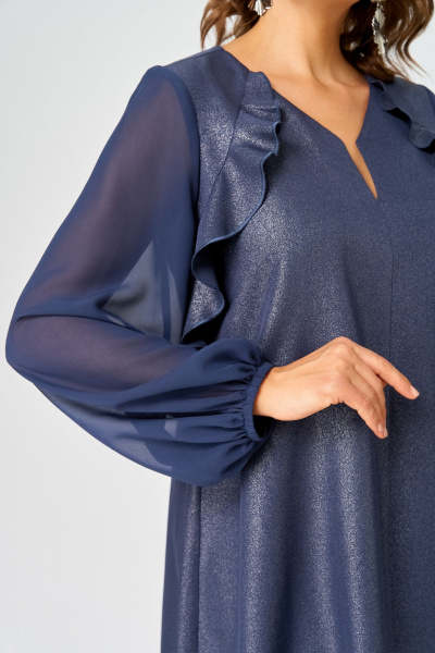 Платье EVA GRANT 7322А синий_баклажан - фото 3