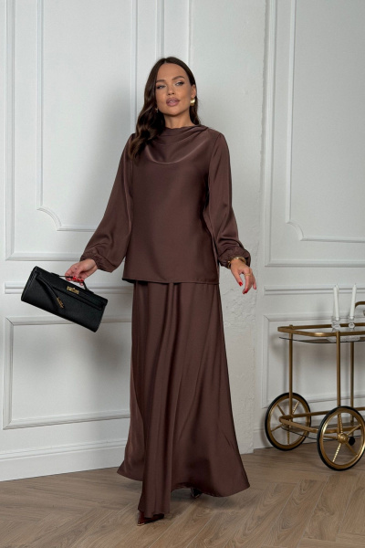Блуза, юбка DAVA 2236 шоколадный - фото 11