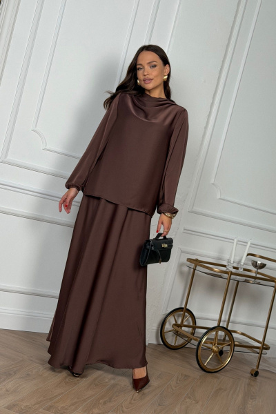 Блуза, юбка DAVA 2236 шоколадный - фото 10