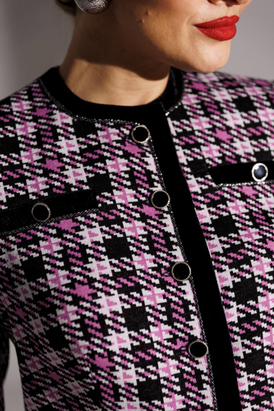 Брюки, жакет Мода Юрс 25-2950 черный_сирень - фото 5