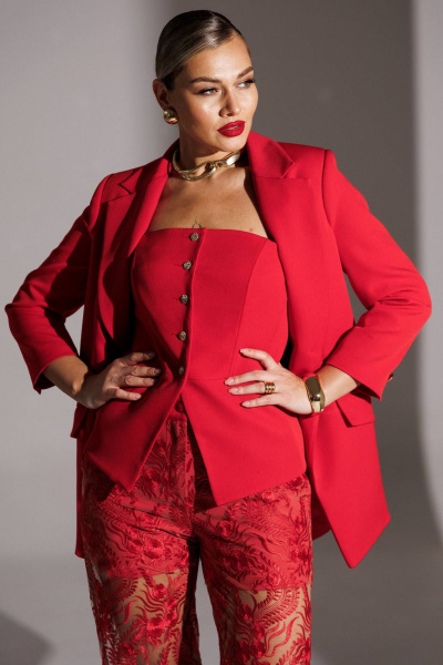 Жакет Мода Юрс 25-2951 красный - фото 5