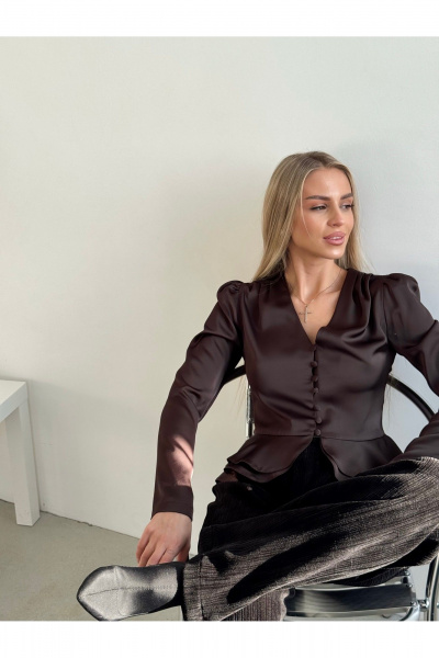Блуза THE.WOMAN 0379 шоколад - фото 2
