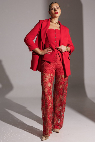 Брюки Мода Юрс 25-2953 красный - фото 3