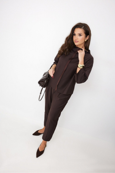 Блуза, брюки ElPaiz 1317 темно-коричневый - фото 2