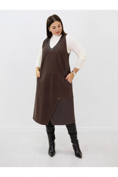 Платье Ollsy 01627 коричневый - фото 7