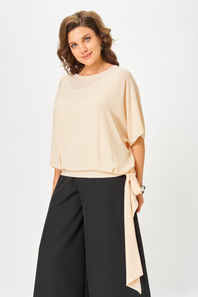 Брюки, топ ANASTASIA MAK 1287 черный+бежевый - фото 3