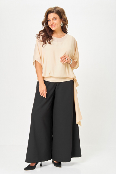 Брюки, топ ANASTASIA MAK 1287 черный+бежевый - фото 1