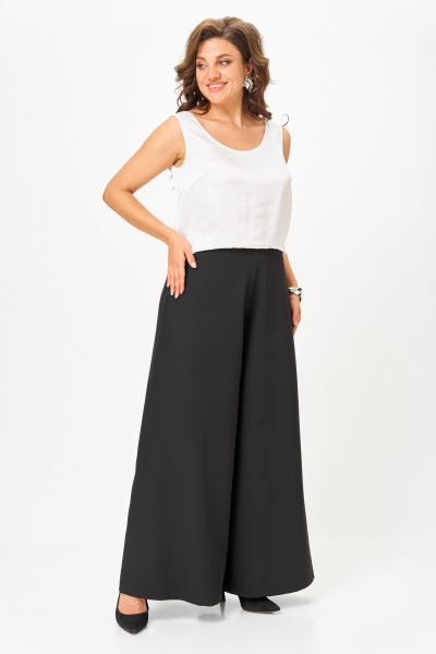 Блуза, брюки, топ ANASTASIA MAK 1287 черный+молочный - фото 13