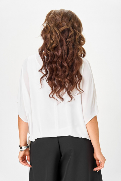 Блуза, брюки, топ ANASTASIA MAK 1287 черный+молочный - фото 12