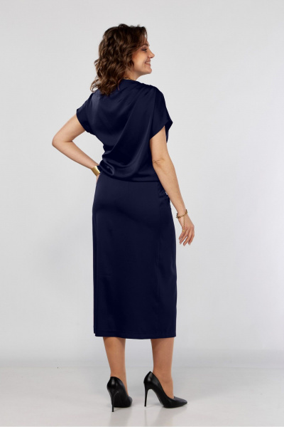 Платье Ольга Стиль С-902 синий - фото 3