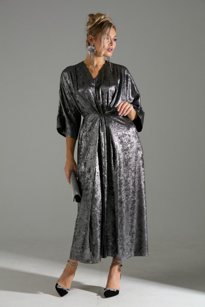 Платье LM М135 серый_шиммер - фото 5