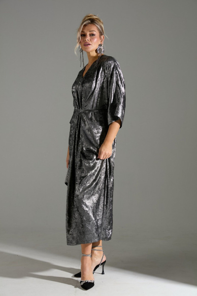 Платье LM М135 серый_шиммер - фото 4