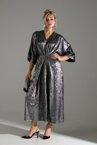 Платье LM М135 серый_шиммер - фото 1