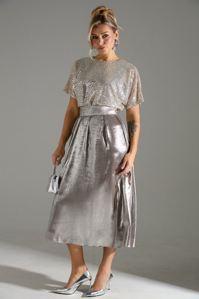 Платье LM М76 бежевый_шиммер - фото 4